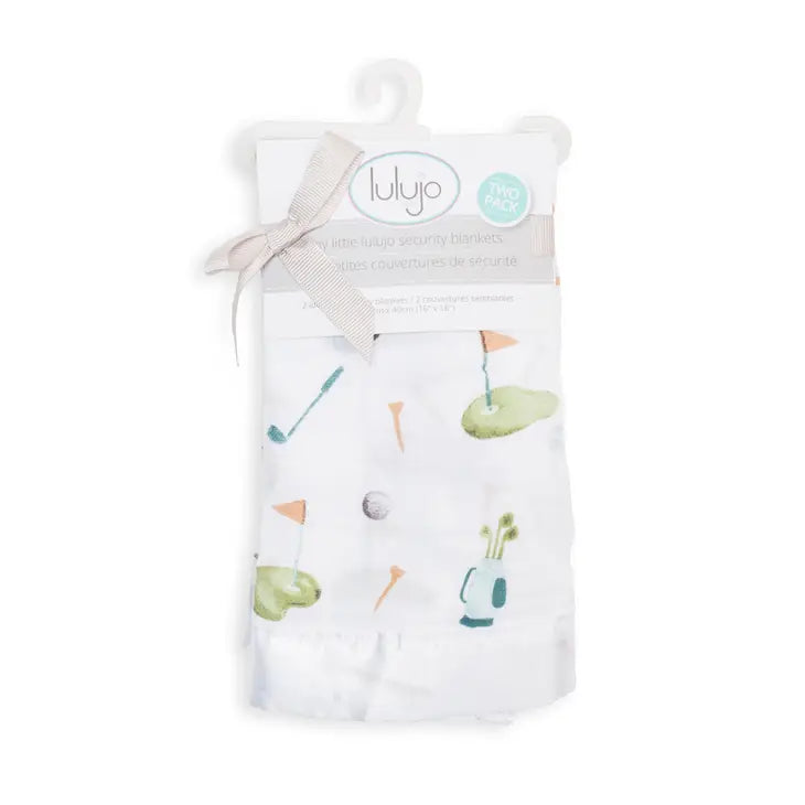 Lulujo 2-Pack Muslin Security Blankets - Golf