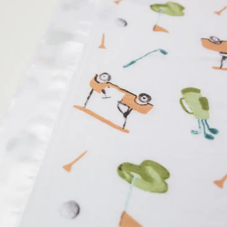 Lulujo 2-Pack Muslin Security Blankets - Golf