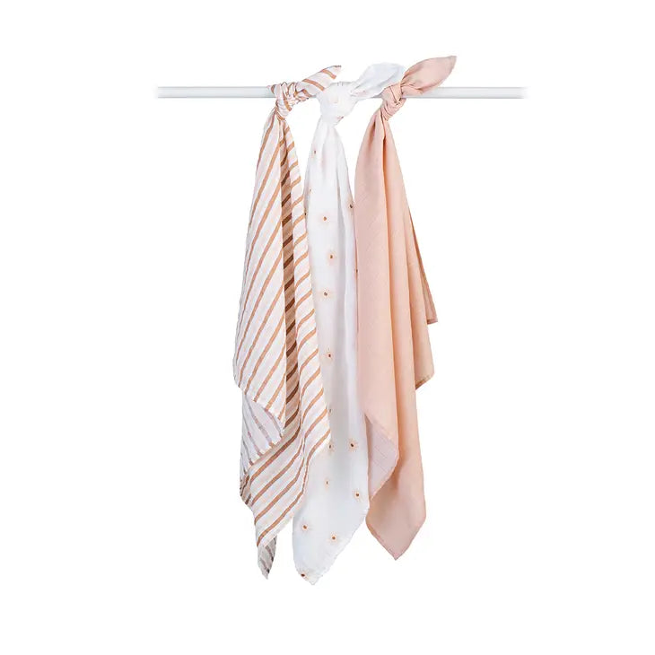 Lulujo 3-Pack Muslin Receiving Blankets - Daisies