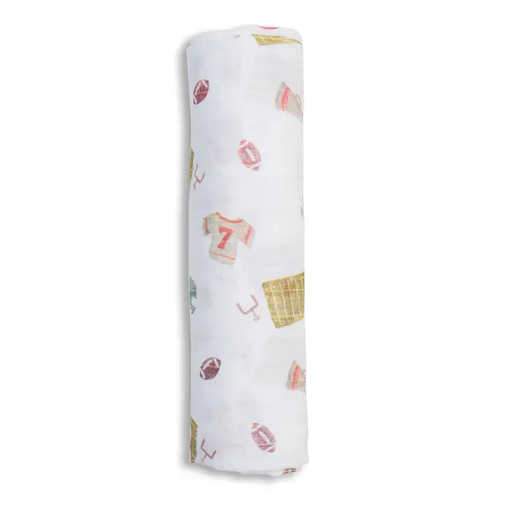 Lulujo Classic Muslin Swaddle - Football