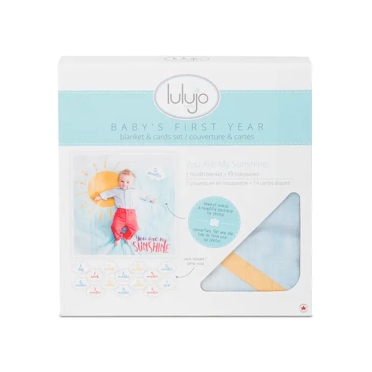 Lulujo Baby's 1st Year Swaddle & Milestone Cards - Sunshine
