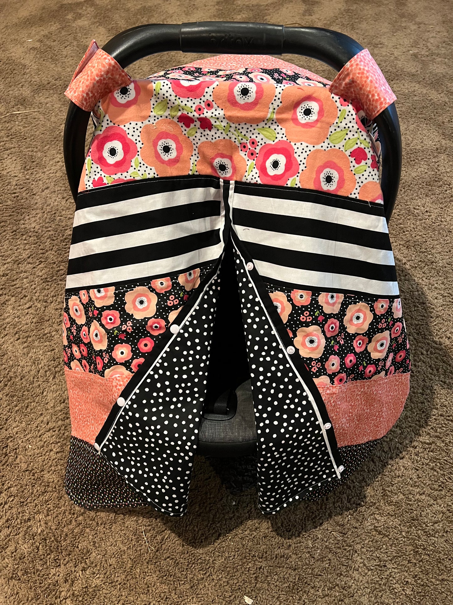 Pretty Pink Poppies Car Seat Canopy