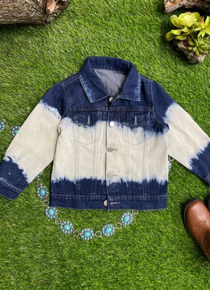 Girls Tie Dye Denim Jacket with Buttons