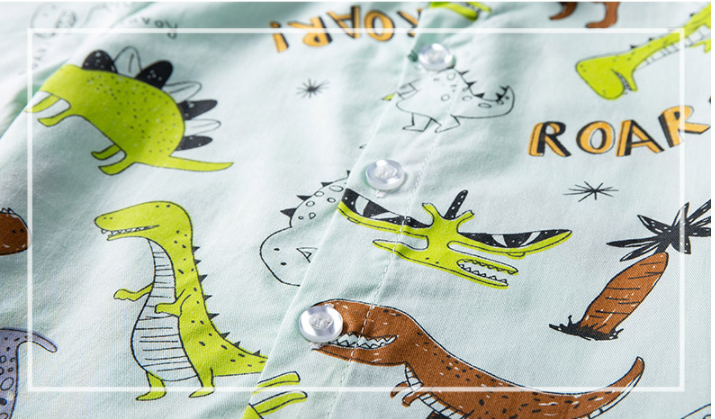 Boys Button Up Shirt - Dinosaurs