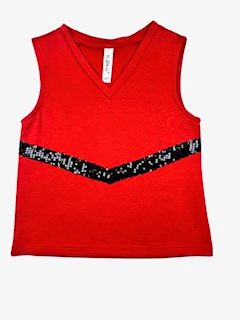 Girls Game Day V-Stripe Cheer Tank by ML Kids