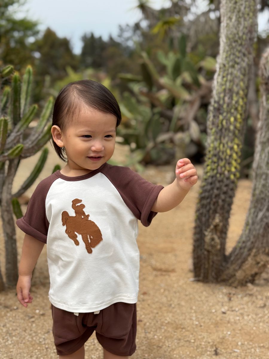 Boys Lucas 2 Piece Shorts and Tee Set-Cowboy