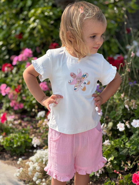 Girls Nina 2 Piece Shorts and Tee Set-Flower