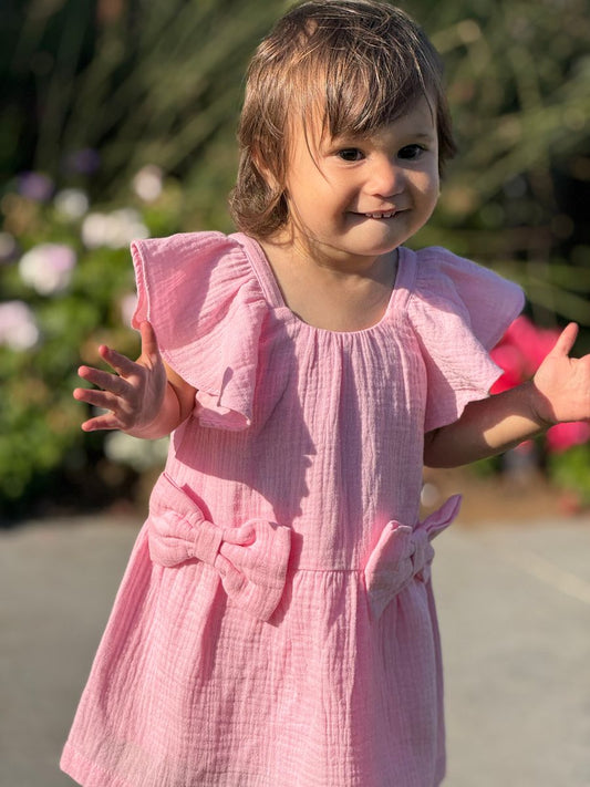 Girls Poppy Dress-Pink