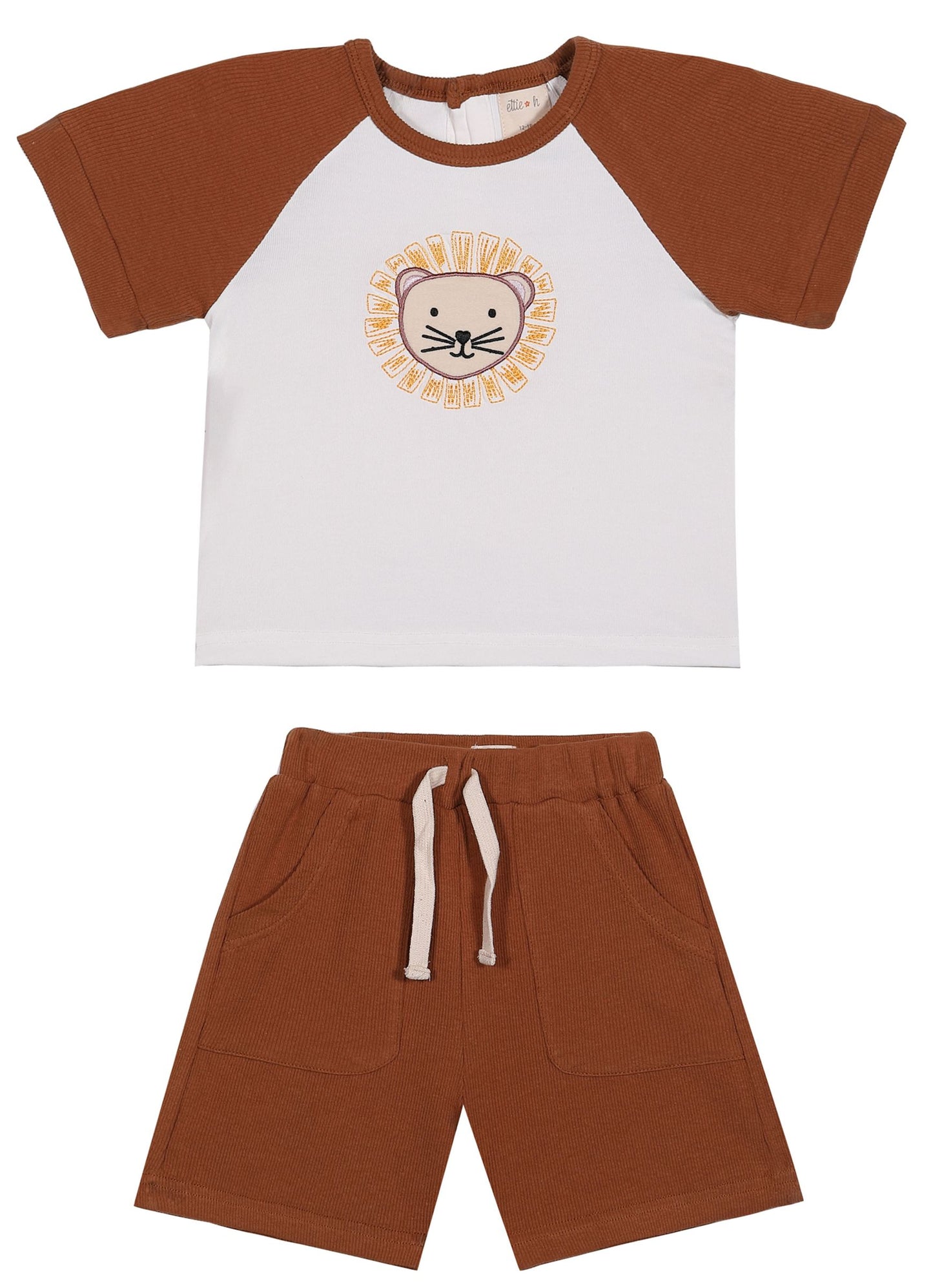 Boys Lucas 2 Piece Shorts and Tee Set-Lion