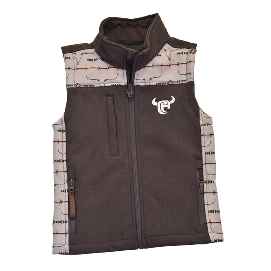 Boys Ghost Aztec Barb Accent Vest by Cowboy Hardware