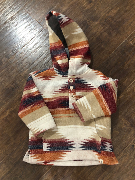 Boys Burgundy Aztec Hooded Jacket by Me & Henry