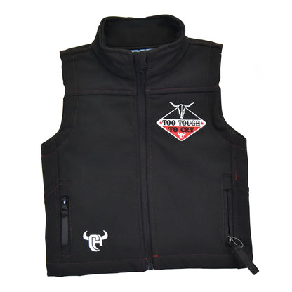 Boys Black Too Tough to Cry Poly Vest by Cowboy Hardware