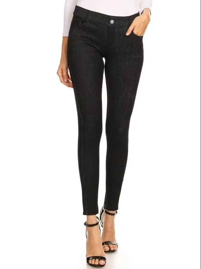 Ladies Luv21 Black 5 Pocket Jeggings