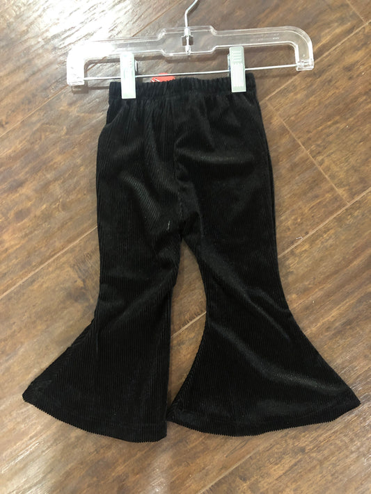 Girls Black Ribbed Velvet Leggings by Mila & Rose