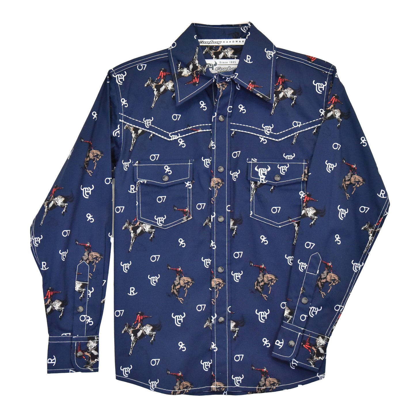Boys Vintage Bronc L/S Print Shirt by Cowboy Hardware