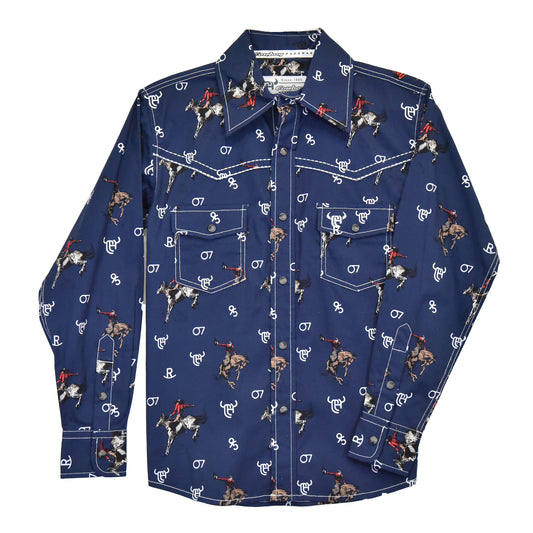 Boys Vintage Bronc L/S Print Shirt by Cowboy Hardware