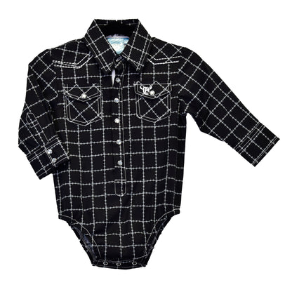Boys Black Barbed L/S Print Shirt by Cowboy Hardware