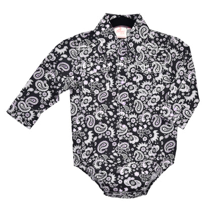 Girls Hombre L/S Print Romper or Shirt by Cowboy Hardware