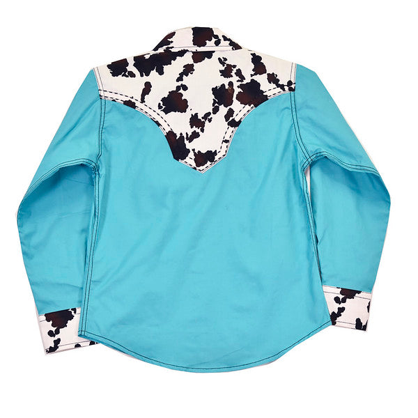 Girls Moody Cow Yoke L/S Print Romper by Cowboy Hardware