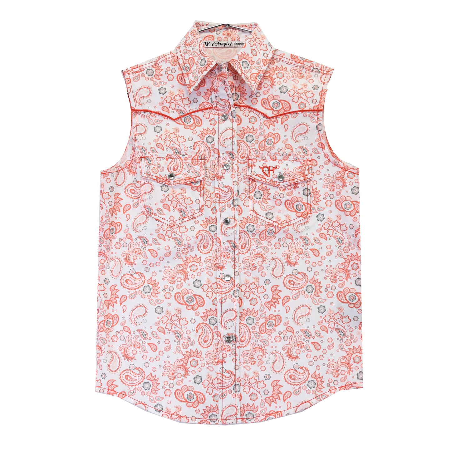 Girls Fun Paisley Sleeveless Print Shirt by Cowboy Hardware