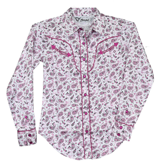 Girls Bandana Paisley L/S Print Shirt by Cowboy Hardware