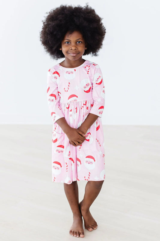 Girls Jingle Bells 3/4 Sleeve Twirl Bodysuit or Dress by Mila & Rose