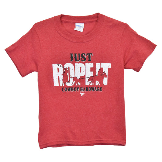 Boys Red Just Rope It S/S Tee by Cowboy Hardware