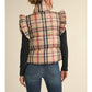 Ladies Plaid Puffer Vest by JODIFL - Taupe