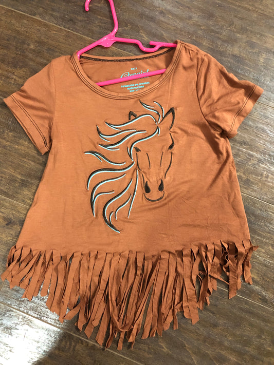 Girls Blaze Horse Fringe Top by Cowboy Hardware