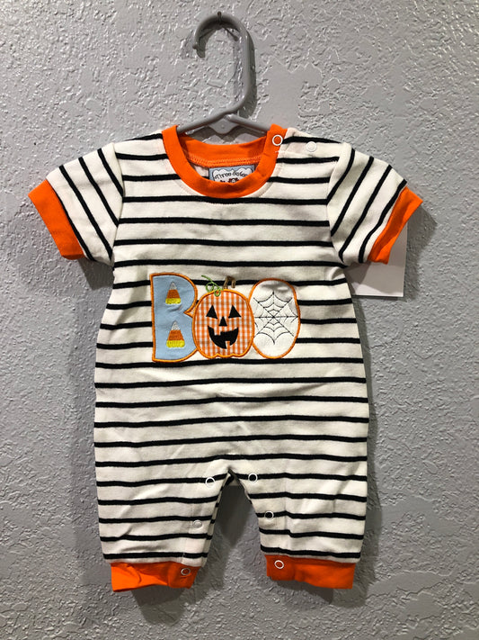Boys Boo Stripe Romper by Three Sisters