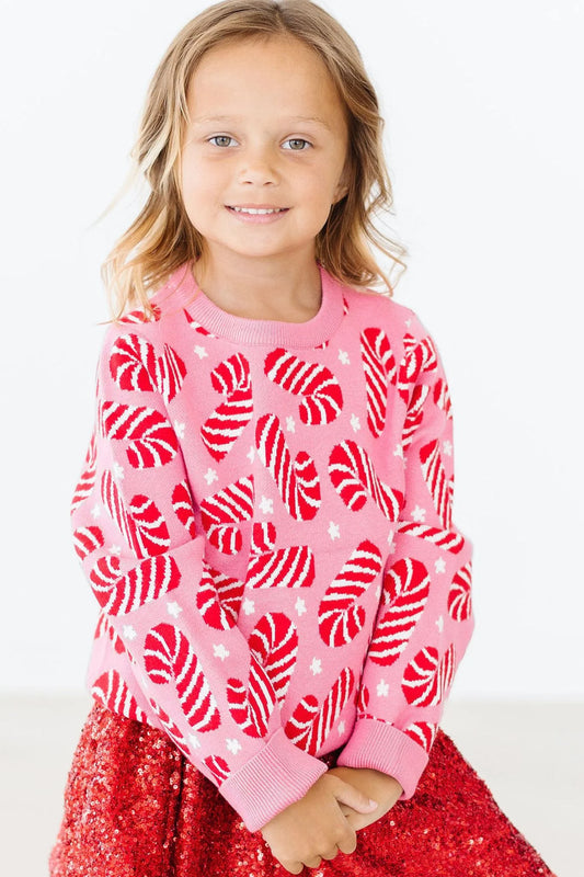 Girls Candy Canes Sweater by Mila & Rose
