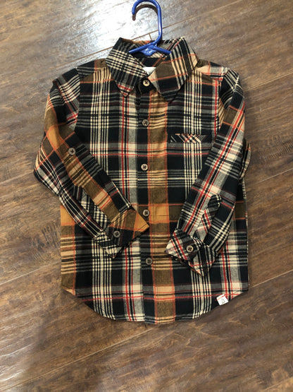 Boys Brown Plaid Onesie or Top by Me & Henry