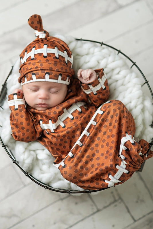 Baby Football Baby Gown and Hat Set
