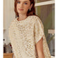 Ladies Jodifl Metallic Leopard Print Knit Top With Mock Neck and Kimono Sleeves-Ivory