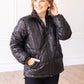 Ladies Black Sequin Puffer Jacket