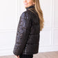 Ladies Black Sequin Puffer Jacket