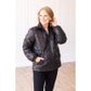 Ladies Black Sequin Puffer Jacket