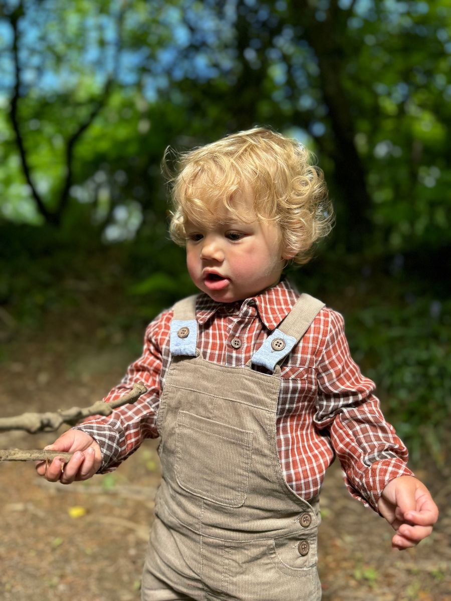 Boys Tan Harrison Cord Overalls by Me & Henry