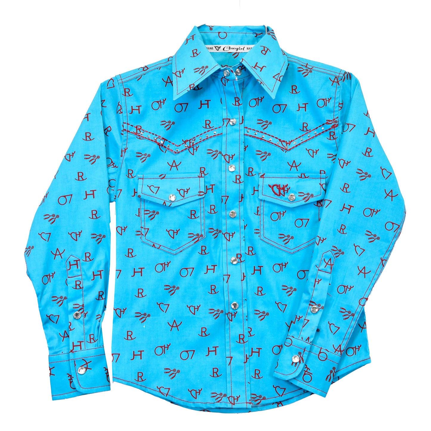 Girls Branding Irons L/S Print Top by Cowboy Hardware