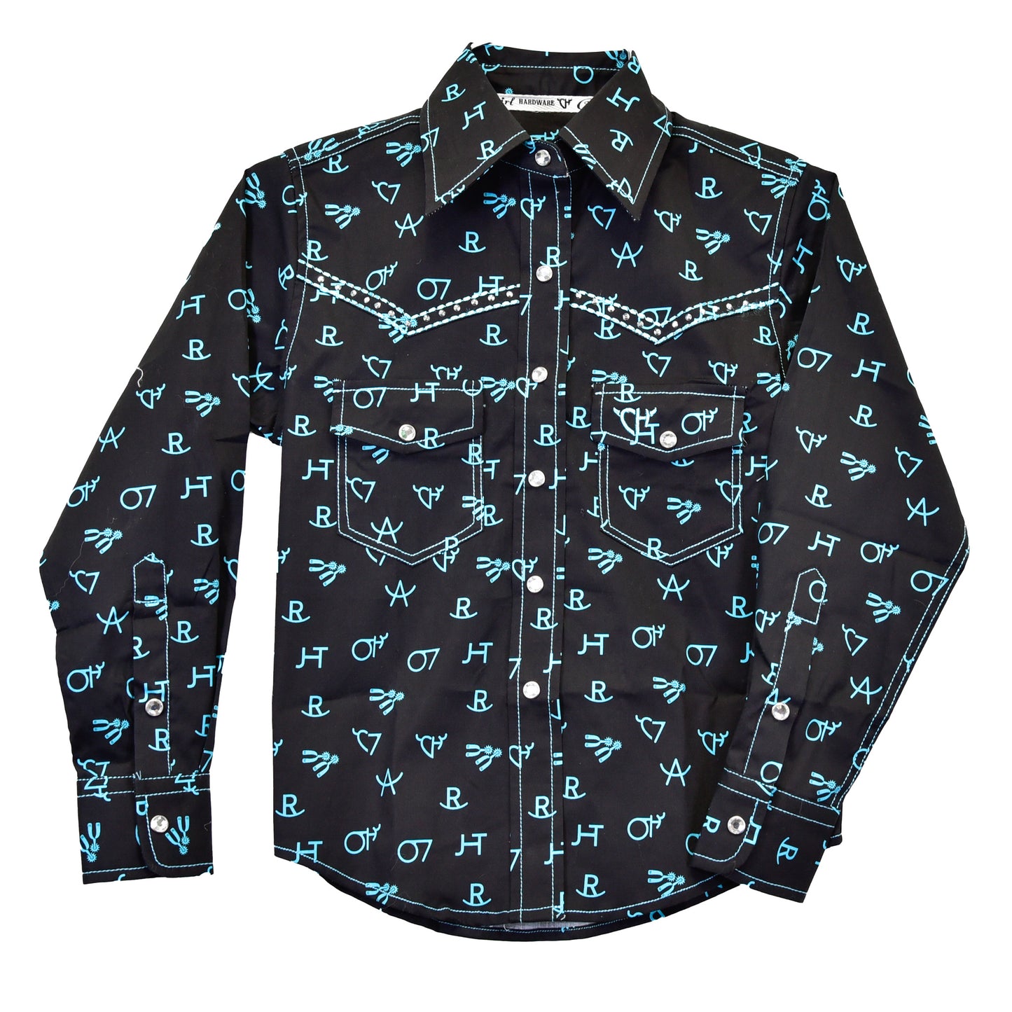 Girls Branding Irons L/S Print Shirt by Cowboy Hardware