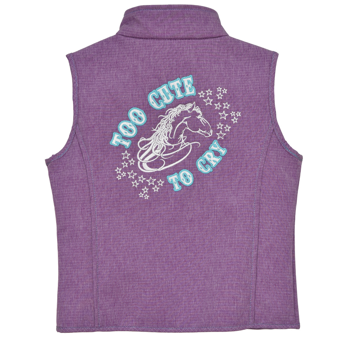 Girls Purple Too Cute to Cry PS Vest by Cowboy Hardware