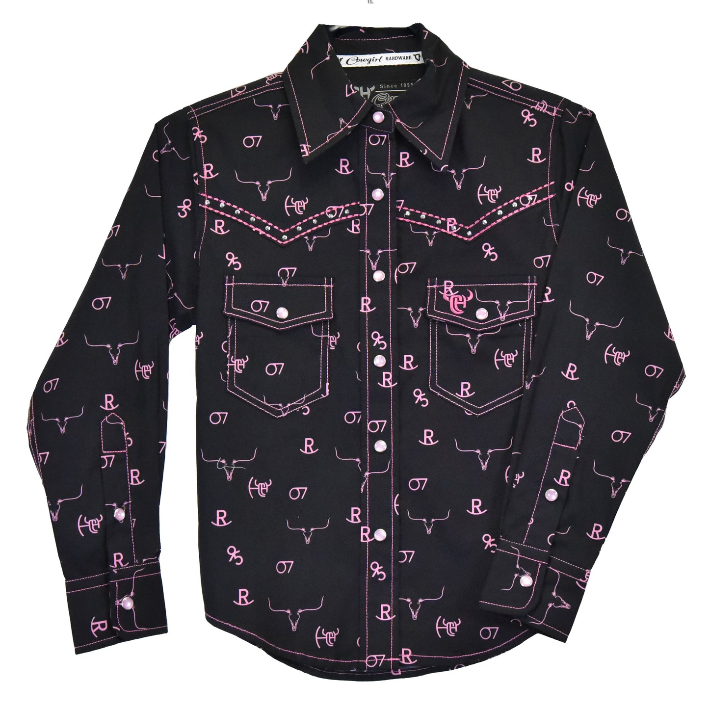 Girls Branding Irons Print L/S Shirt by Cowboy Hardware