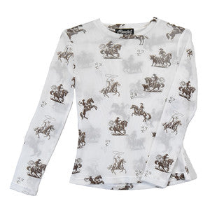 Girls Desert Bronc Mesh L/S Top by Cowboy Hardware