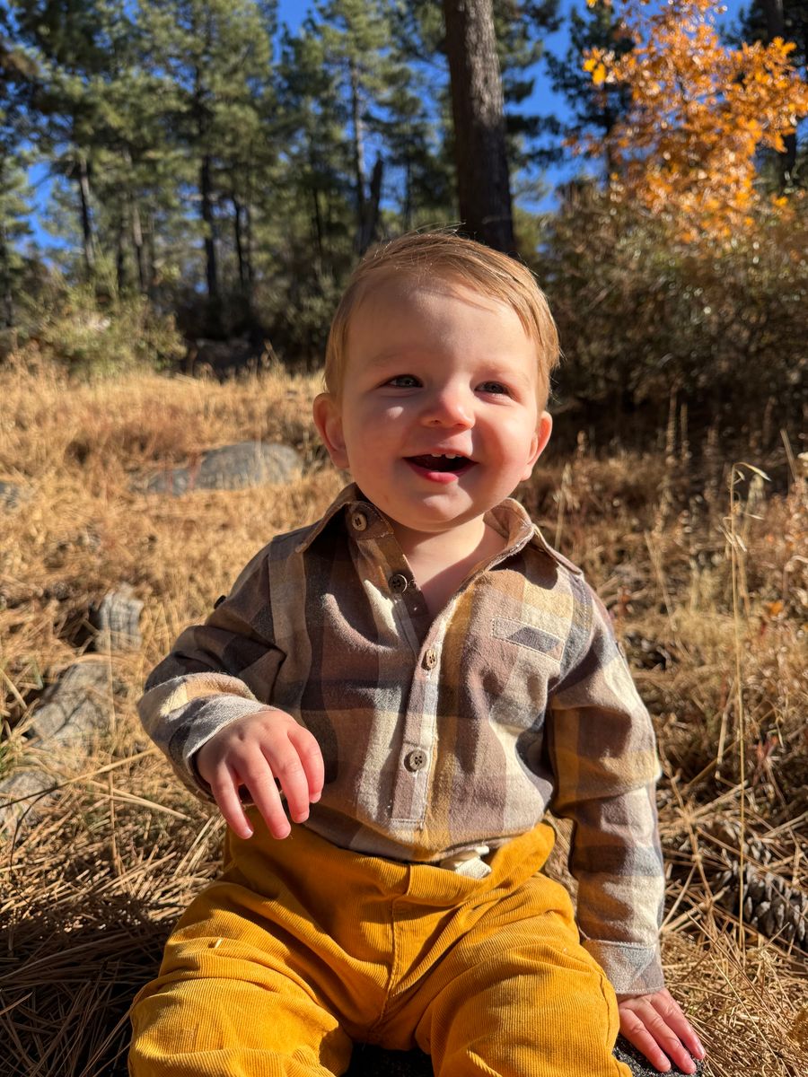 Boys Brown Madras Jasper Woven Onesie by Me & Henry