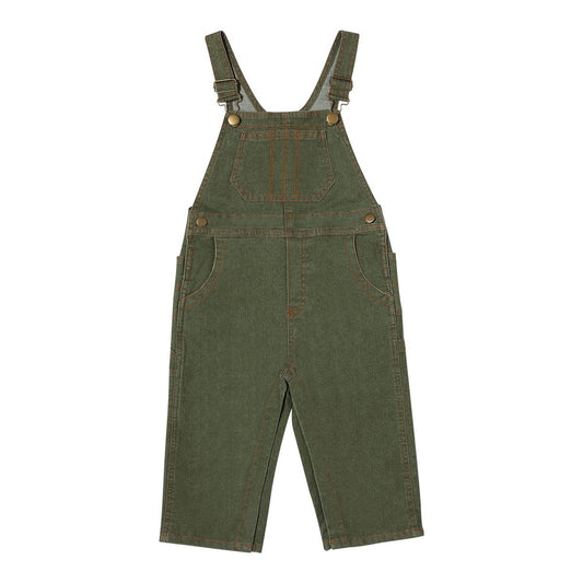 Boys Olive Bosh Denim Overalls by Me & Henry