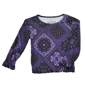 Girls Classic Bandana Ribbed L/S Tee by Cowboy Hardware