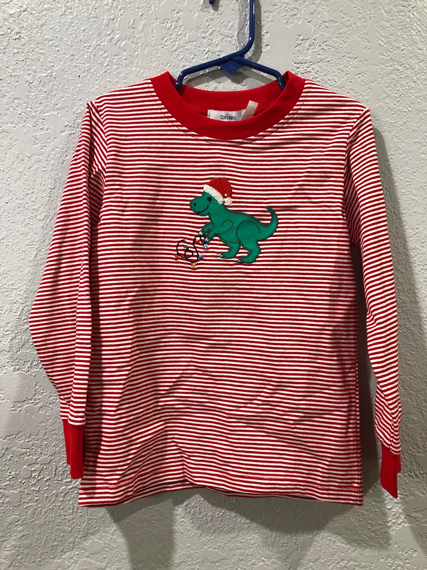 Boys Dino Santa Christmas L/S Romper or Shirt by Ishtex