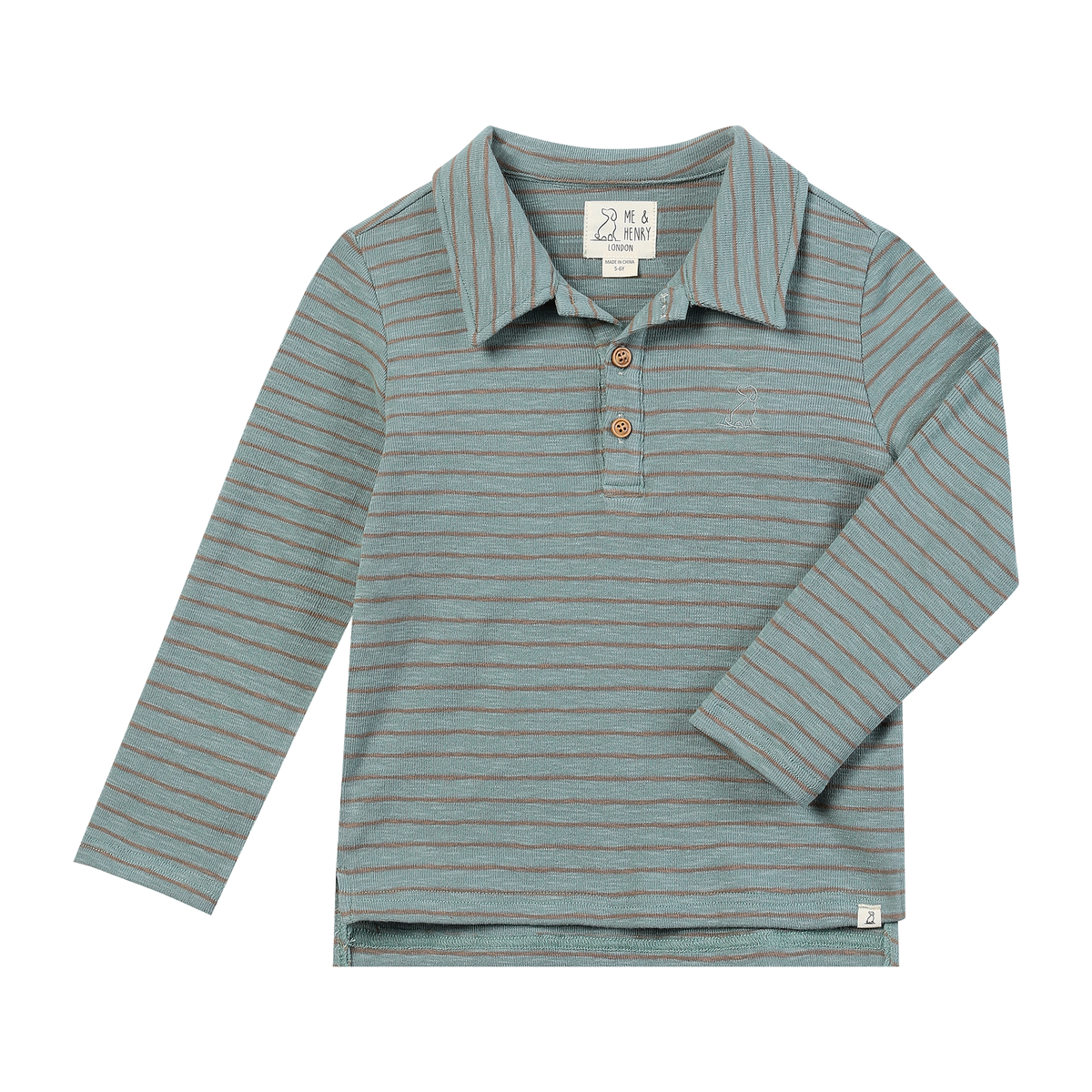 Boys Beige/Green Stripe Spencer Polo by Me & Henry