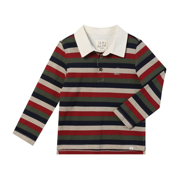 Boys Burgundy Multi Stripe Scrum Rugby by Me & Henry
