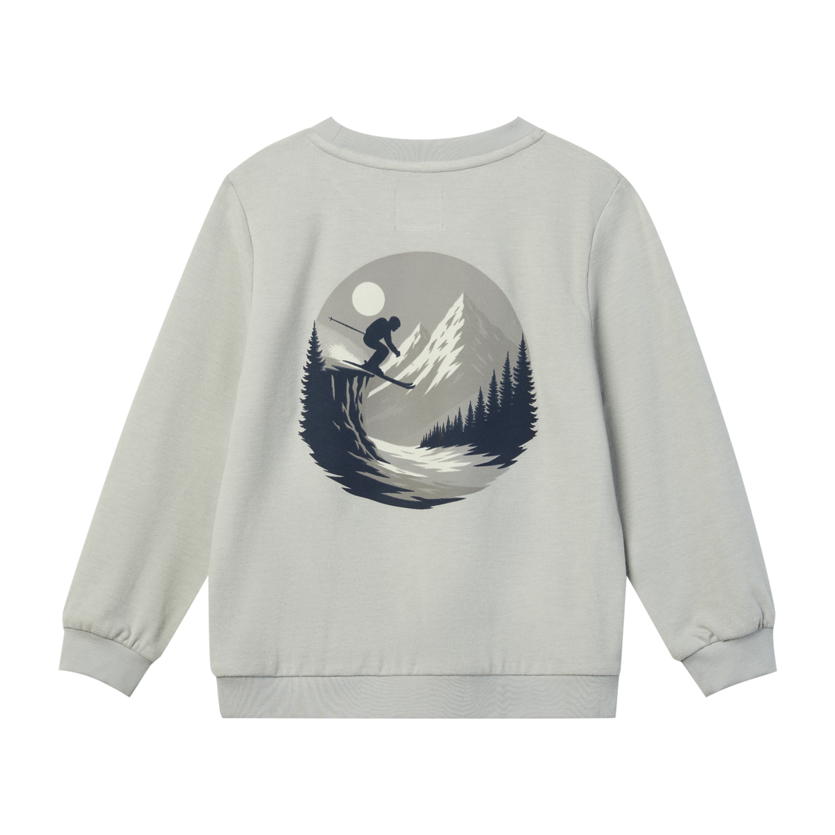 Boys Grey Ski Print Jester Back Print Sweatshirt by Me & Henry